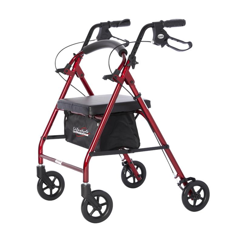 Lifestyle Mobility Aids Folding Royal Aluminum Rollator with 6" Wheels - Senior.com Rollators